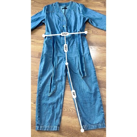 ALLSAINTS  Utility Denim Jumpsuit size 8 / M - Picture 5 of 11